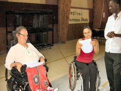 Alain Comoli et Florence Lancial  animatrice chorégraphique de l'association De roues & De pointes