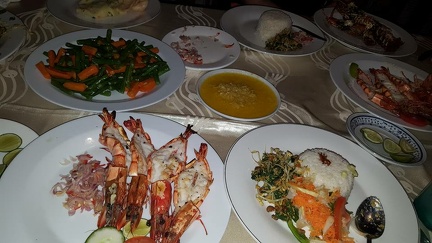 Diner de langoustes et gambas